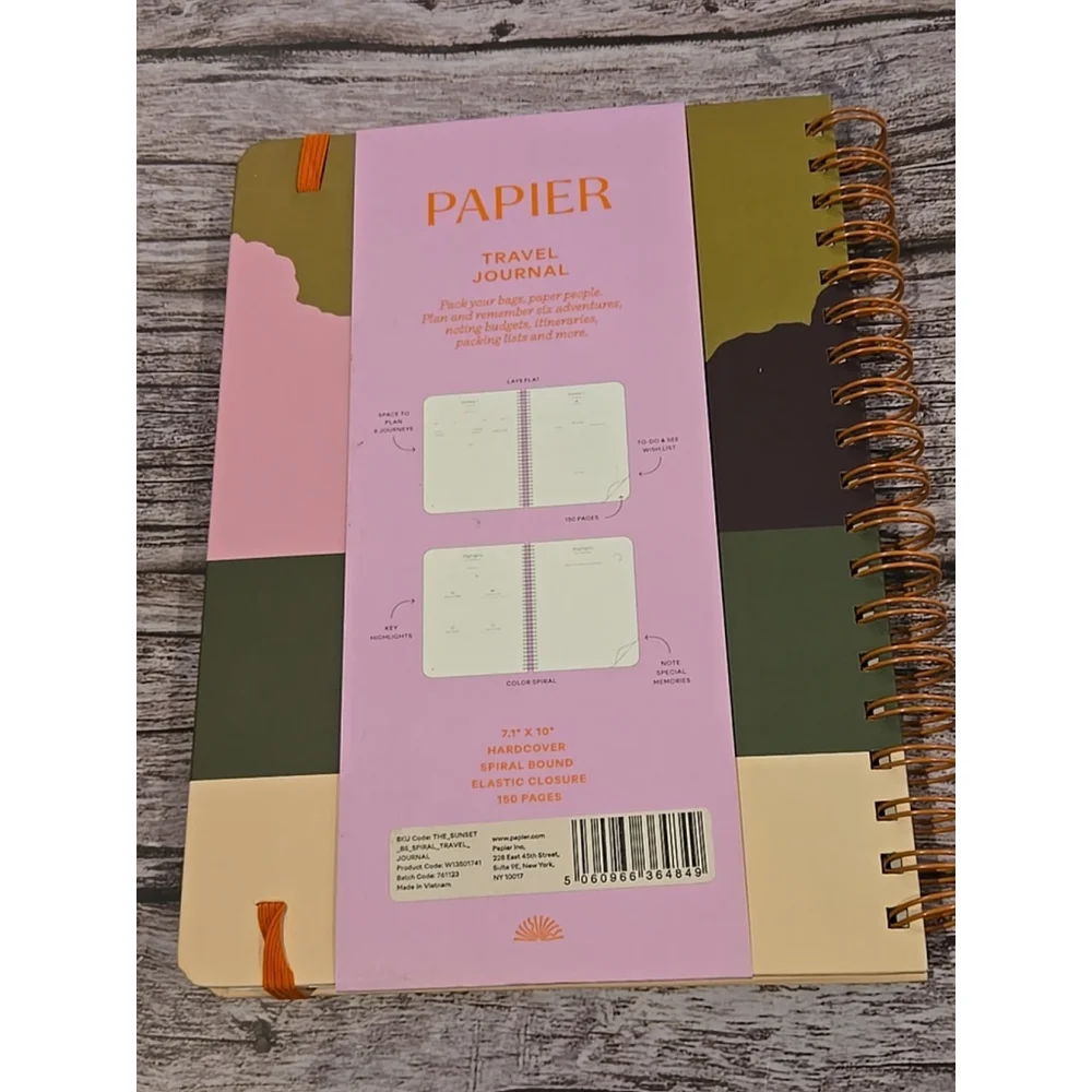 Papier My Adventures Travel Journal Vacation Log Travels, Etc. New Spiral (197)